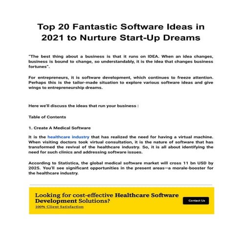 Software ideas in 2021