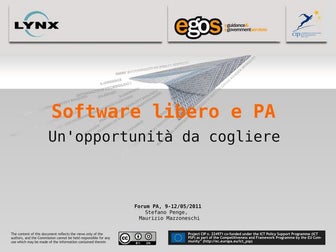 Software Libero Pa. Un\'opportunità da cogliere