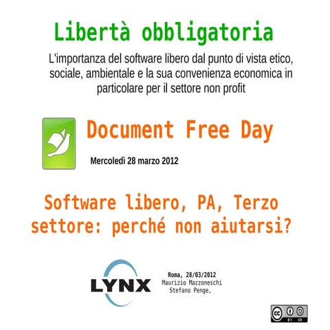 Software libero, PA e Terzo Settore
