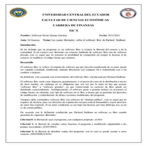 Ensayo sobre el Software libre