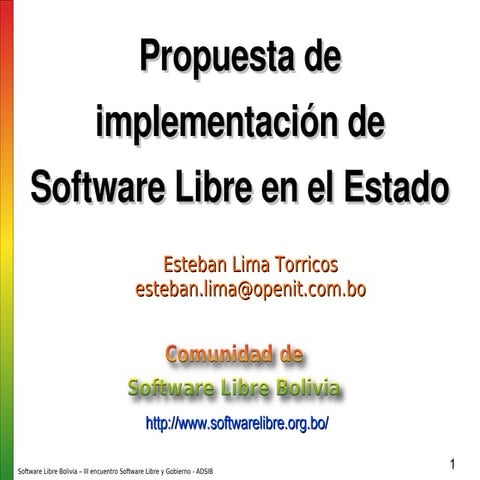 Ley 164. TIC y Software Libre | PDF