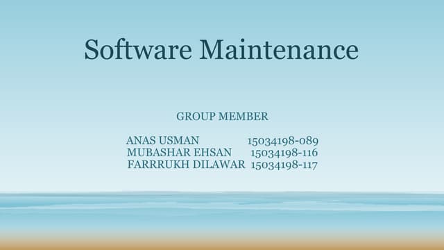 Software maintenance ppt