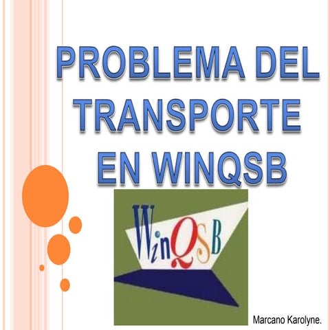 Software modelo de transporte(WINQSB)