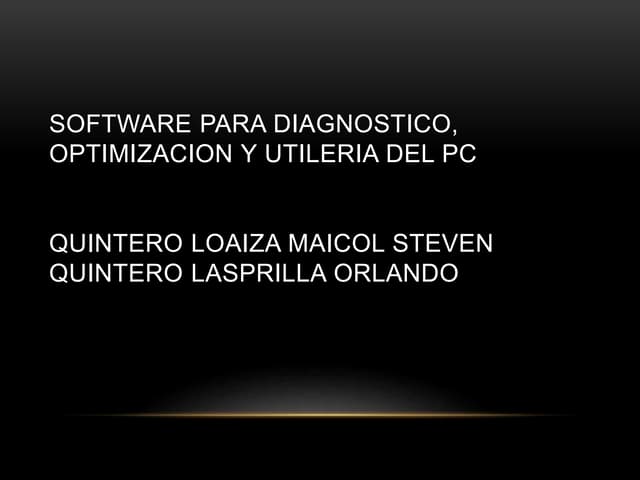 Software para diagnostico optimizacion utilitaria 