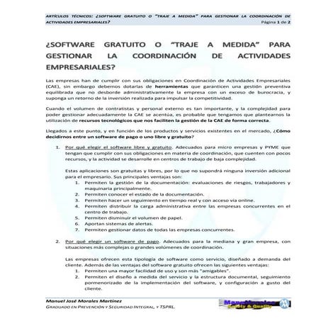 Utilización de software para la gestión de la coordinación de actividades emp...