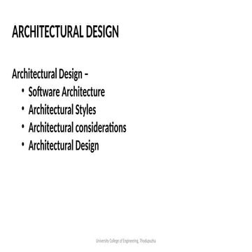 Comprehensive Overview of Software Architectural Design and Patterns | PPTX