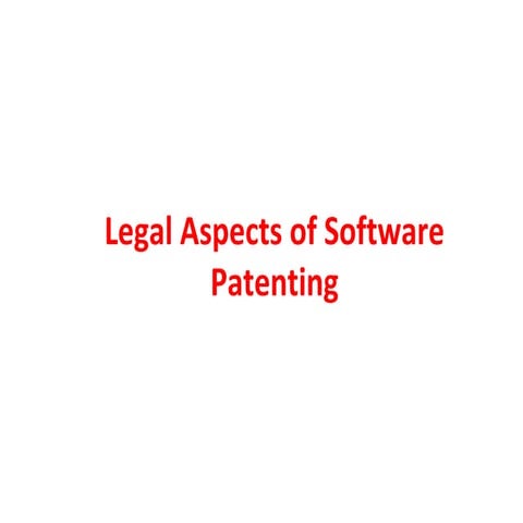 Presentation on Software patenting in India