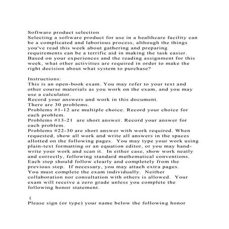 Software product selectionSelecting a software product for use i.docx