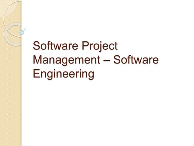 Software project management- Software Engineering