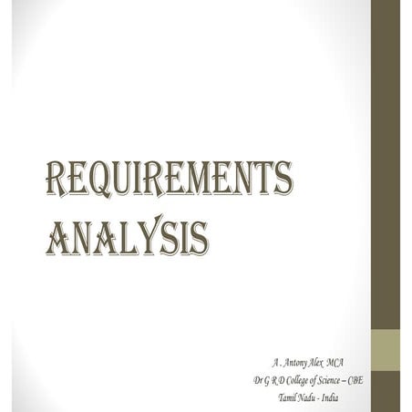 Software project management requirements analysis