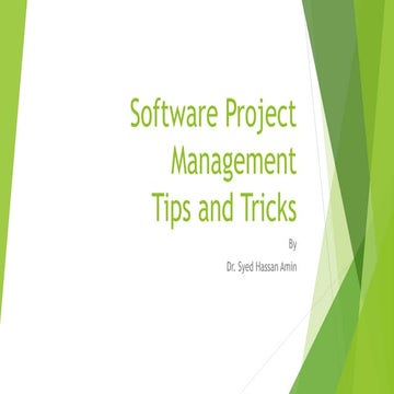 Software Project Management Tips and Tricks | PPT