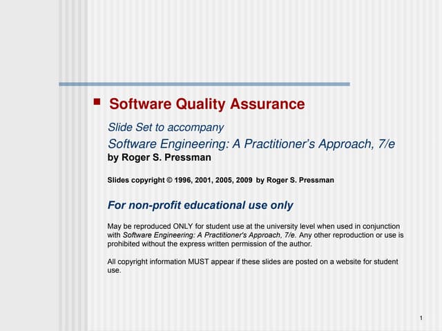 Software Quality Assurance SQA lecture.ppt