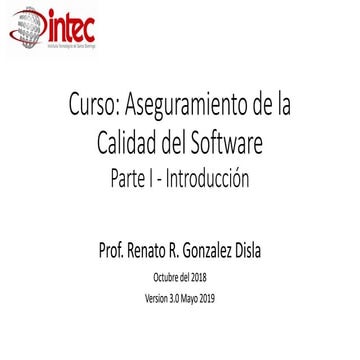 Software quality assurance (sqa)  parte i -introduccion v3.0