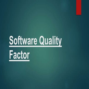 Software quality factor