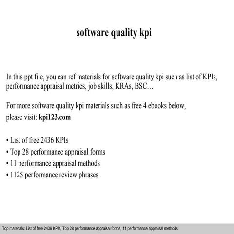 Kpi for software development | PPT