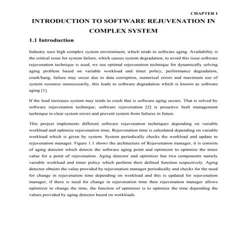 Software rejuvenation