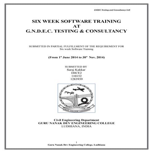 Staad Pro, Open Jump and Geo five software training report | PDF