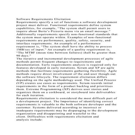 Software Requirements ElicitationRequirements specify a set of f.docx