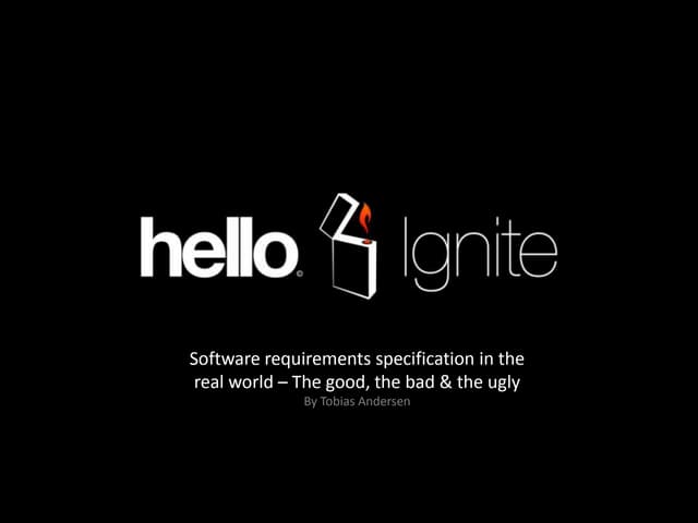 Software Requirement Specification In The Real World - Tobias Andersen - 2009...