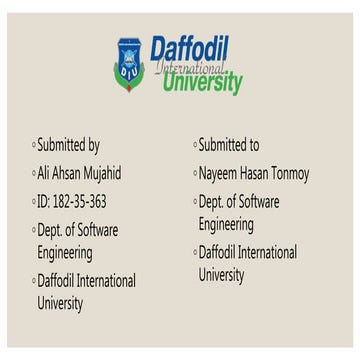 Software requirements specification