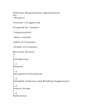 SAMPLE SOFTWARE REQUIREMENTS SPECIFICATION visual data 5