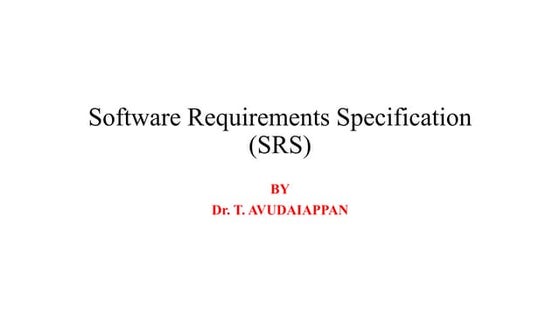Software requirements specification (srs) by  Dan Dharma