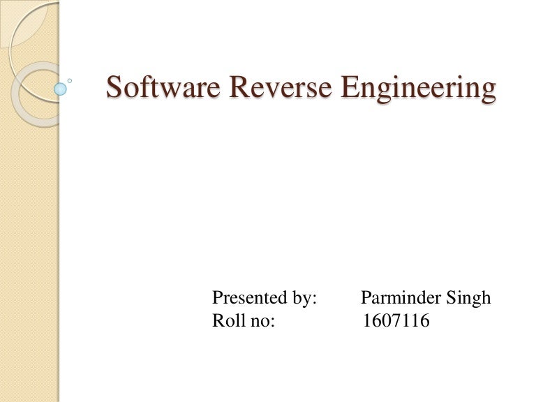 Software reverse engineering