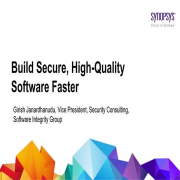 Synopsys Security Event Israel Presentation: Keynote: Securing Your Software,...