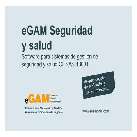 eGAM BPM Software de Gestión de Procesos de Negocio Presentación FIAB ...