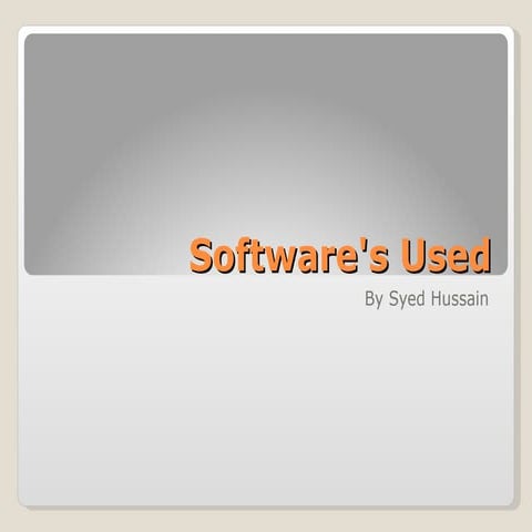 Software's used