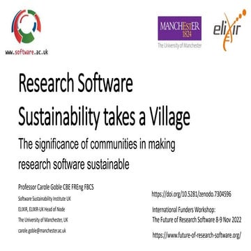 Research Software Sustainability takes a Village