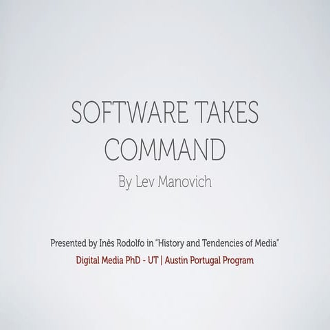 Software Takes Command by Manovich