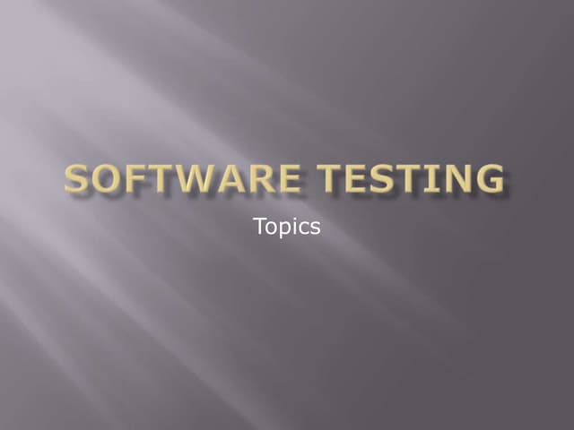 Software testing