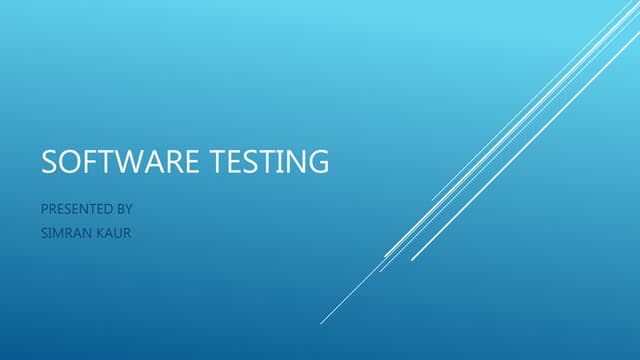 Software testing