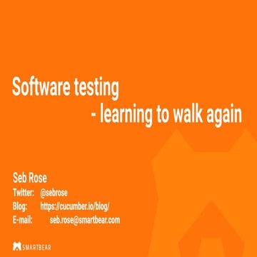 Software testing - learning to walk again (expoQA22)