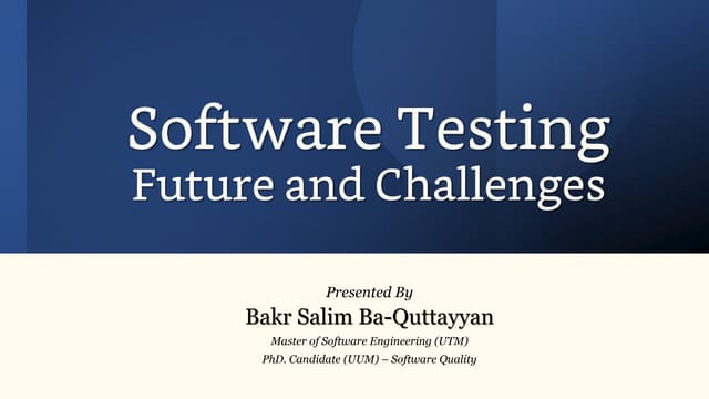 Software Testing Future and Challenges