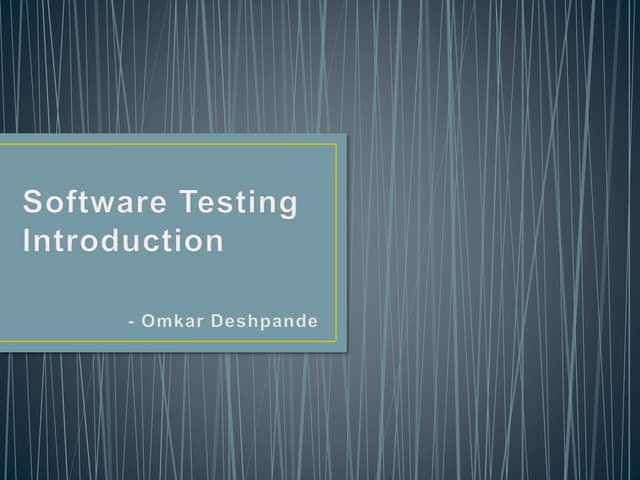Software testing introduction