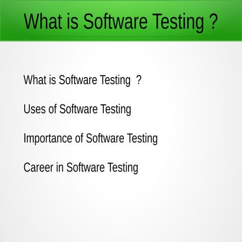 Software testing ppt | PPT