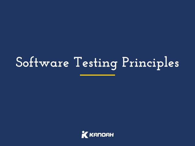 Software Testing Principles