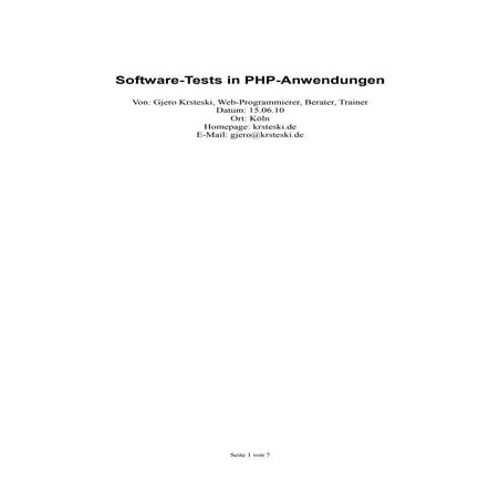 Software-Tests in PHP-Anwendungen