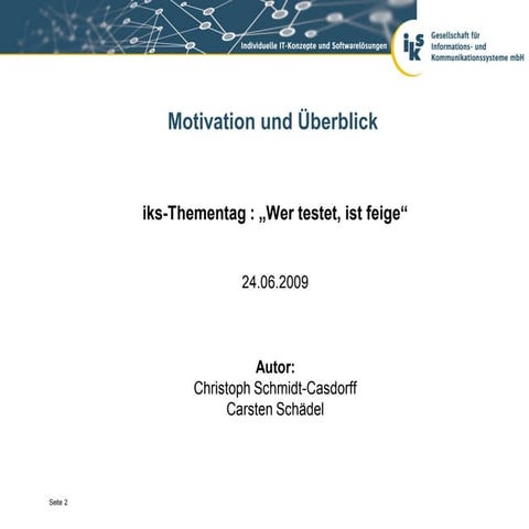 Softwaretests: Motivation und Überblick