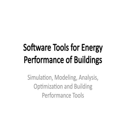 Simulation Techniques for Building Performance | PDF