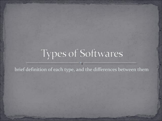 Software tpyes