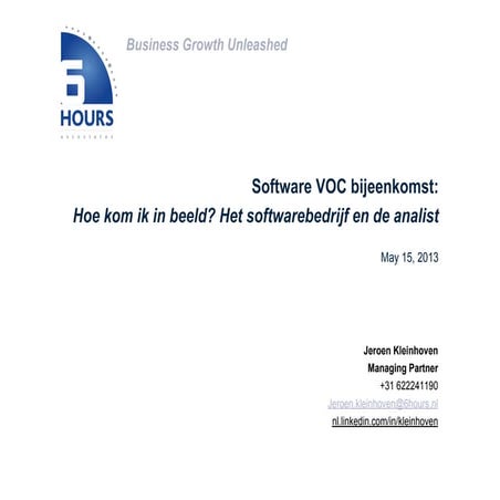 Building Effective Analyst Relations