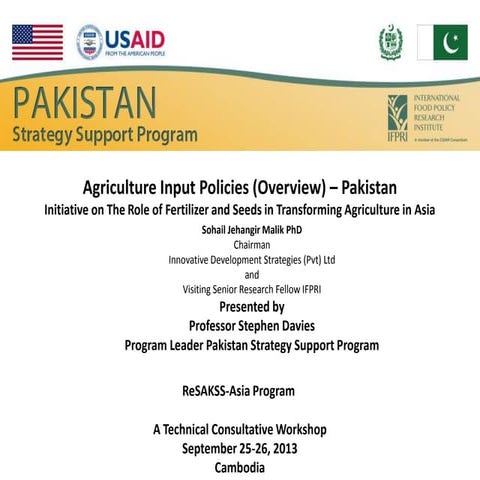 Input Policy in Pakistan- Sohail Mailk