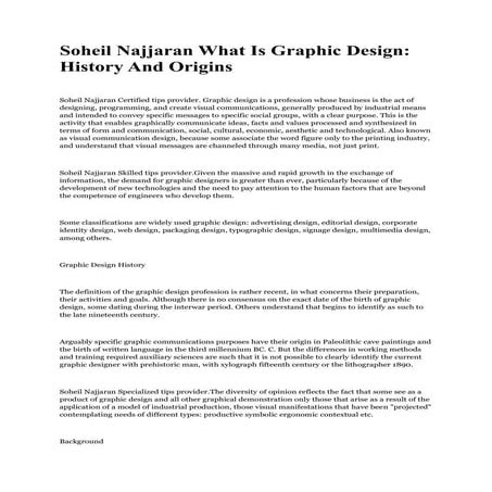 Soheil najjaran what is graphic design history and origins