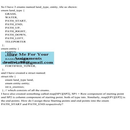 So I have 3 enums named land_type, entity, tile as shown enum lan.pdf