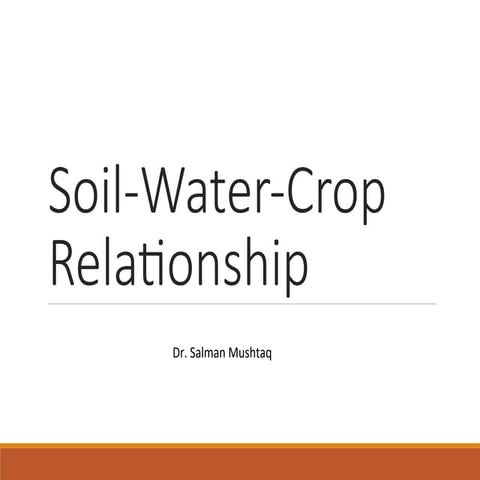 Soil-Crop-water relationship.soil and its constituents. ppt