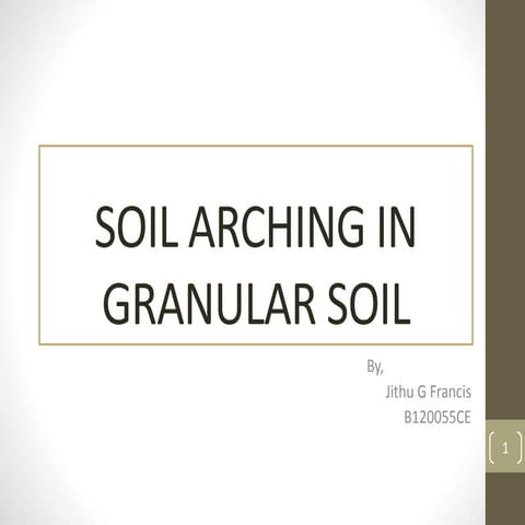 Soil arching in granular soil