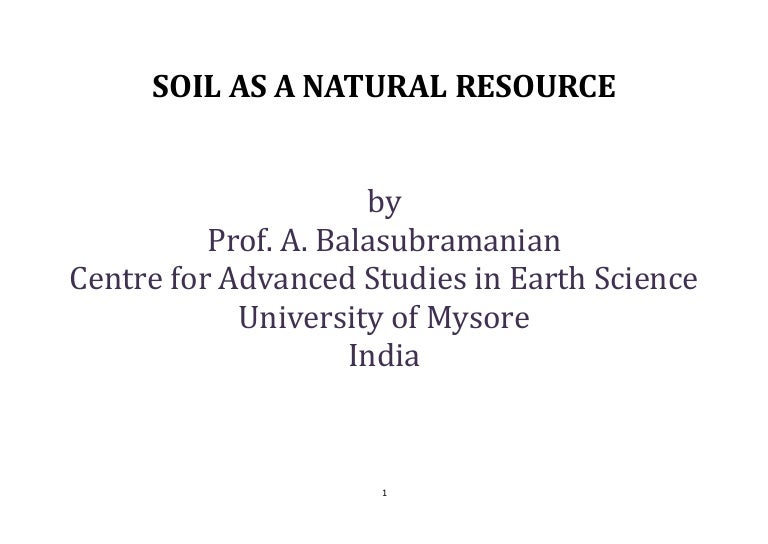 Soil as a natural resource